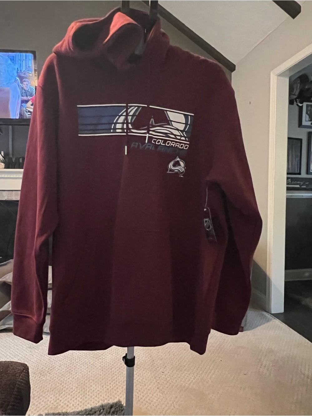 Colorado Avalanche NHL Officially licensed , Maroon Hooded Sweatshirt SZ Large